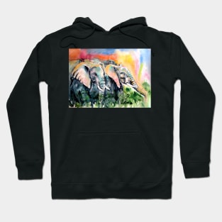 Elephants together Hoodie